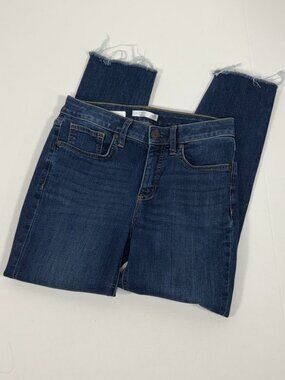Cropped Raw Hem LC Lauren Conrad Dark Wash Skinny Jeans Size 8